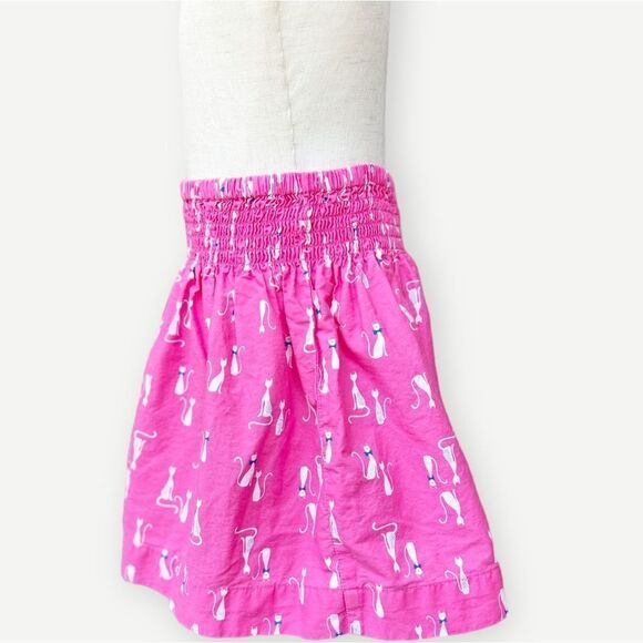 Carter’s Girls Kids Pink Cat Print Stretchy Ruched Cotton Mini Skirt. 4. 4T. - Picture 3 of 7
